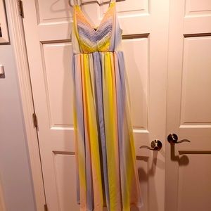 Torrid maxi length pastel striped dress